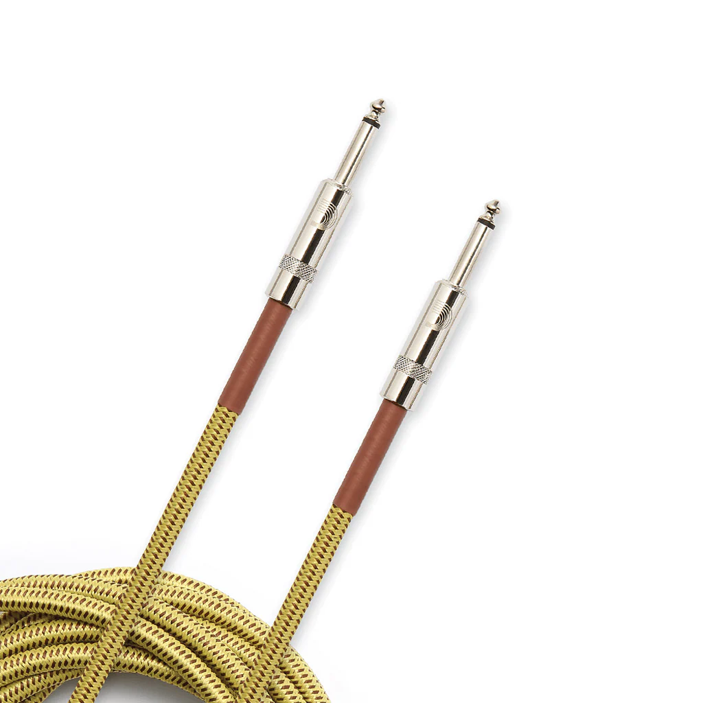 D'Addario PW-BG-15TW Braided Straight to Straight Instrument Cable, 15 Feet, Tweed - Image 2