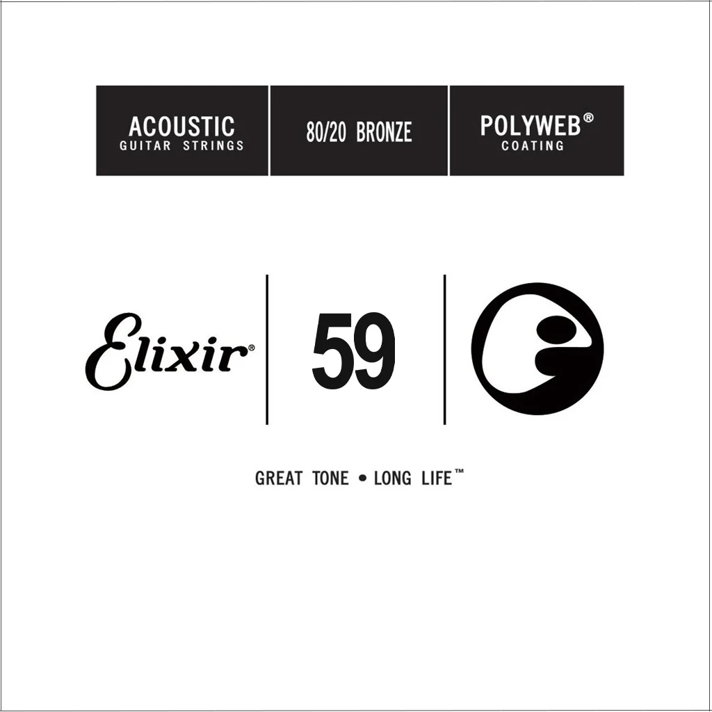 Elixir 13159 Polyweb 80/20 Bronze Acoustic Guitar Single String, .059