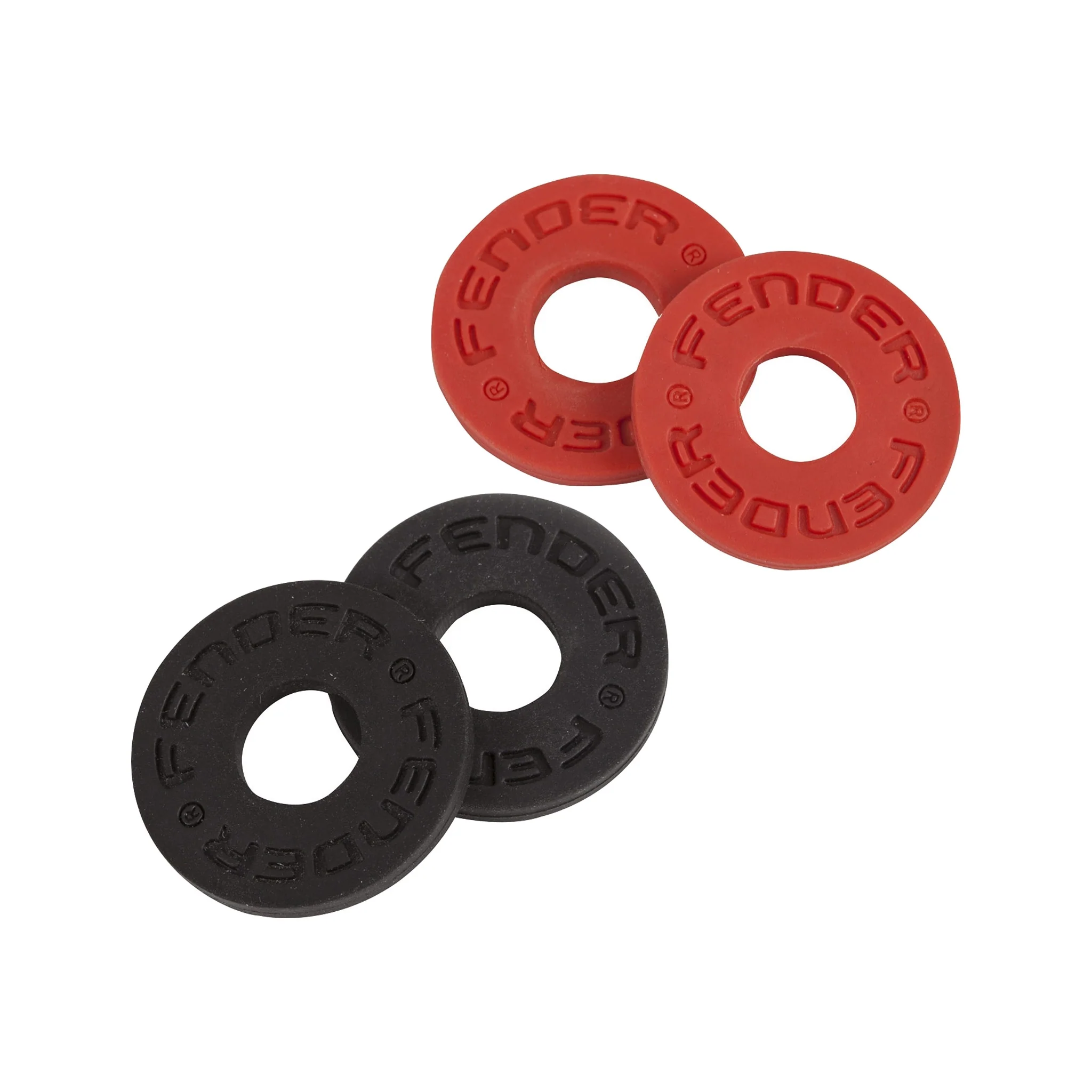 Fender Strap Blocks 4 Pack, 2 Black / 2 Red